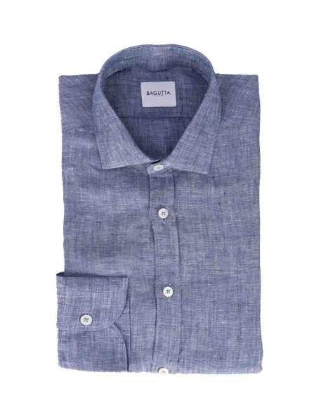 Shop BAGUTTA  Shirt: Bagutta "Berlin" shirt in linen.
French collar.
Slim fit.
Composition: 100% linen.
Made in Italy.. BERLINO EBLW12841-051